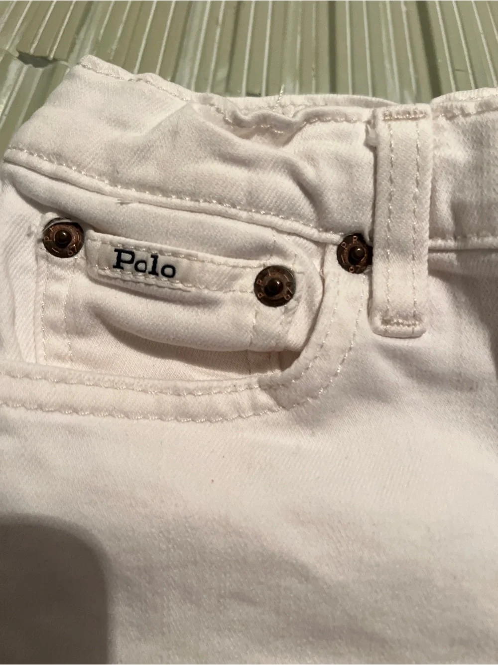 Ralph Lauren White Rolled-Hem Kids Shorts